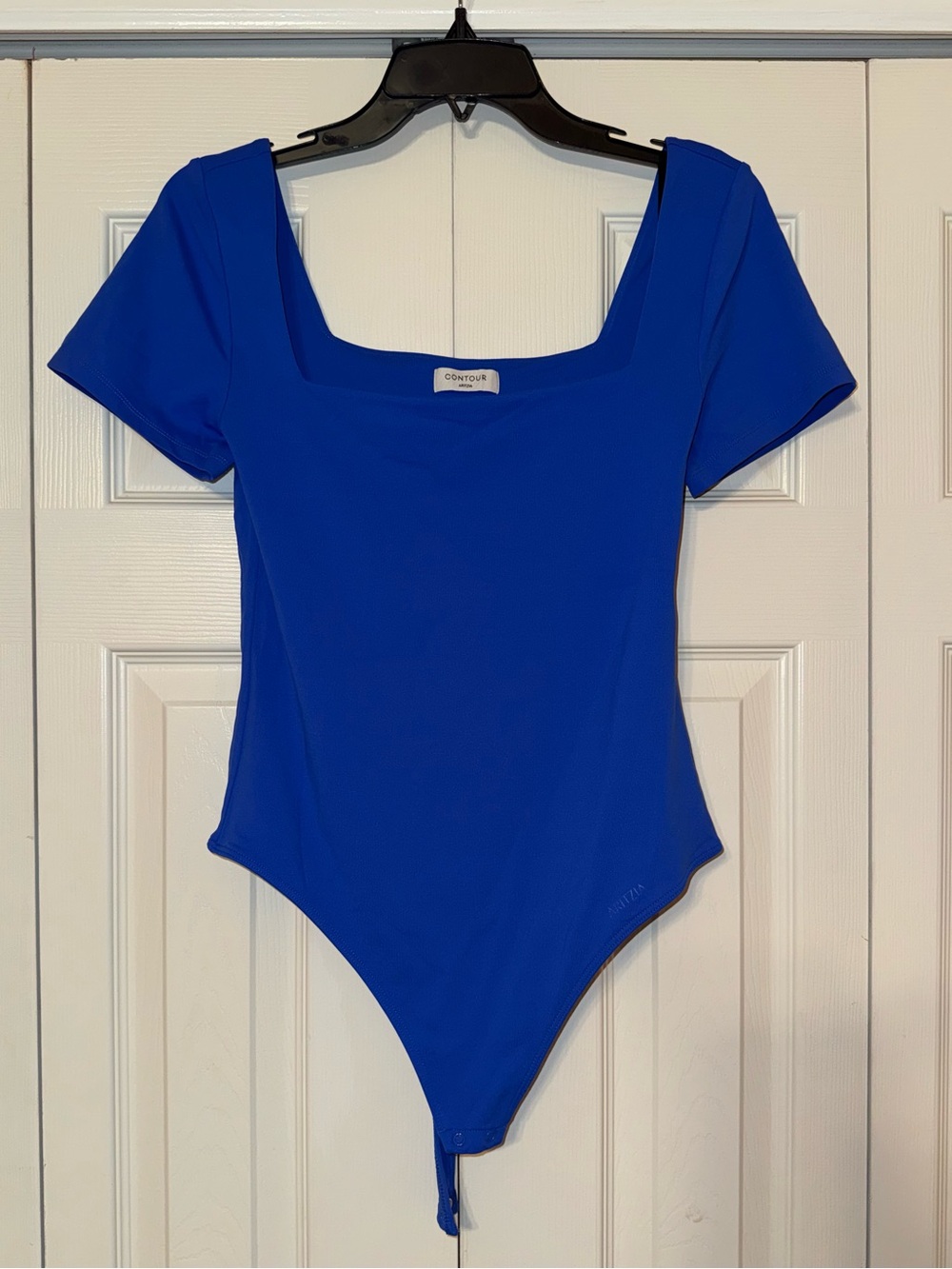 Aritzia Contour Cobalt Blue Square Neck Bodysuit